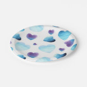Blauwe Harten Papieren Bordje (Gekanteld)