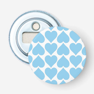 Blauwe Harten Patroon, Romantisch, Liefde Button Flesopener