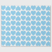 Blauwe harten patroon, Romantisch, Liefde Cadeaupapier (Vlak)