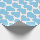 Blauwe harten patroon, Romantisch, Liefde Cadeaupapier (Hoek)