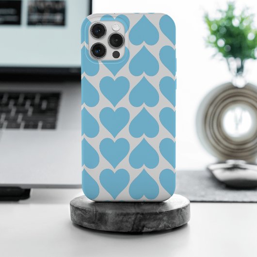 Blauwe Harten Patroon, Romantisch, Liefde Case-Mate iPhone Case