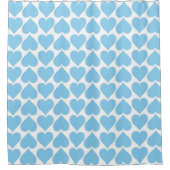 Blauwe Harten Patroon, Romantisch, Liefde Douchegordijn (Voorkant)