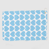 Blauwe Harten Patroon, Romantisch, Liefde Golfhanddoek (Horizontaal)
