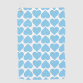 Blauwe Harten Patroon, Romantisch, Liefde Golfhanddoek (Voorkant)