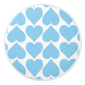 Blauwe harten patroon, Romantisch, Liefde Keramische Knop (Voorkant)