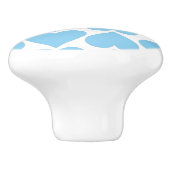 Blauwe harten patroon, Romantisch, Liefde Keramische Knop (Zijkant)