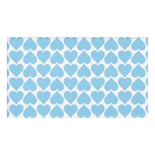 Blauwe harten patroon, Romantisch, Liefde Naambadge (Voorkant)