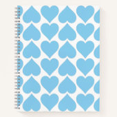 Blauwe harten patroon, Romantisch, Liefde Notitieboek (Voorkant)