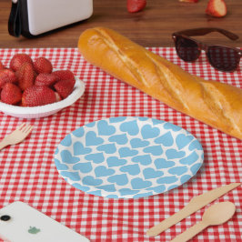 Blauwe Harten Patroon, Romantisch, Liefde Papieren Bordje