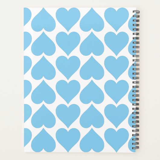 Blauwe harten patroon, Romantisch, Liefde Planner (Achterkant)