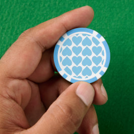 Blauwe Harten Patroon, Romantisch, Liefde Poker Chips
