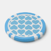 Blauwe Harten Patroon, Romantisch, Liefde Poker Chips (Enkel)