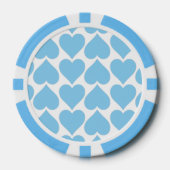 Blauwe Harten Patroon, Romantisch, Liefde Poker Chips (Voorkant)
