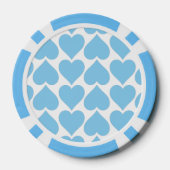 Blauwe Harten Patroon, Romantisch, Liefde Poker Chips (Achterkant)