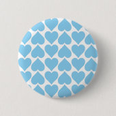 Blauwe harten patroon, Romantisch, Liefde Ronde Button 5,7 Cm (Voorkant)