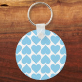 Blauwe Harten Patroon, Romantisch, Liefde Sleutelhanger (Voorkant)