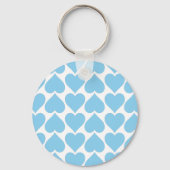 Blauwe Harten Patroon, Romantisch, Liefde Sleutelhanger (Achterkant)