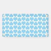 Blauwe Harten Patroon, Romantisch, Liefde Spandoek (Horizontaal)