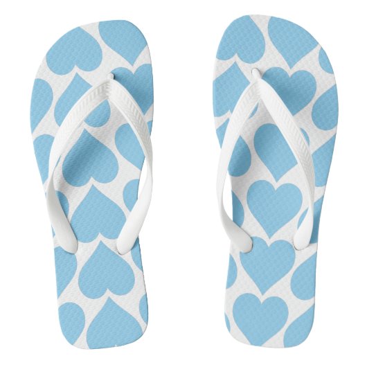 Blauwe Harten Patroon, Romantisch, Liefde Teenslippers (Voetbed)