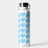 Blauwe Harten Patroon, Romantisch, Liefde Waterfles (Achterkant)