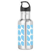 Blauwe Harten Patroon, Romantisch, Liefde Waterfles (Achterkant)