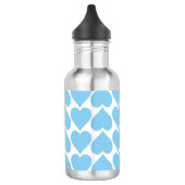 Blauwe Harten Patroon, Romantisch, Liefde Waterfles (Links)