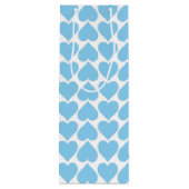 Blauwe Harten Patroon, Romantisch, Liefde Wijn Cadeautas (Achterkant)