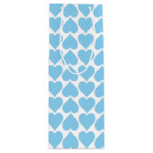 Blauwe Harten Patroon, Romantisch, Liefde Wijn Cadeautas (Voorkant)
