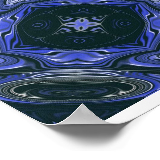 blauwe harten poster (Hoek)