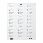 Blauwe harten retourneren adreslabels etiket (Full Sheet)