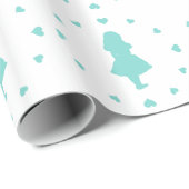 Blauwe harten rond Alice inpakpapier (Rol Hoek)