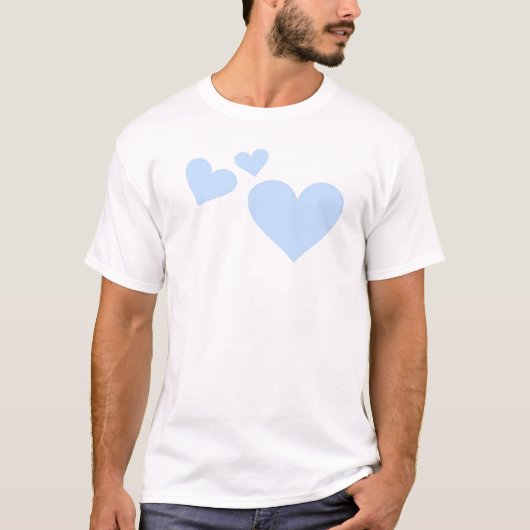 Blauwe harten t-shirt (Voorkant)