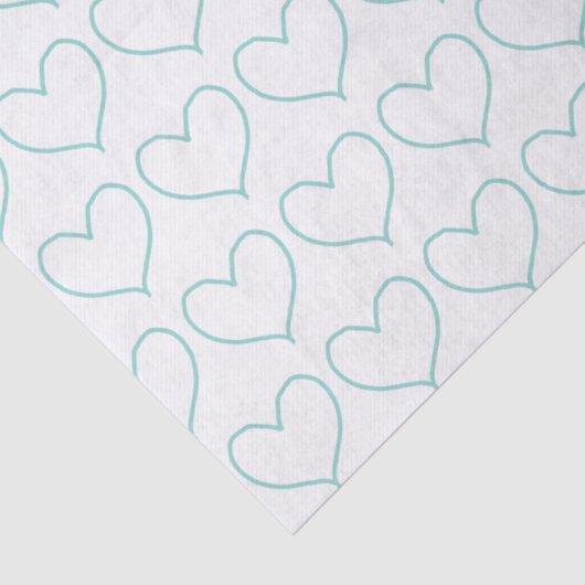  blauwe harten tissuepapier (Detail)