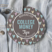 Blauwe harten | Trappen gewaardeerd | College Mone Ronde Button 6,0 Cm (In situ)