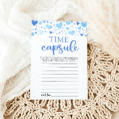 Blauwe harten Valentijn Baby shower Tijd Capsule Kaart