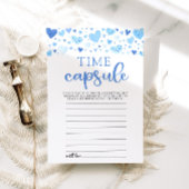 Blauwe harten Valentijn Baby shower Tijd Capsule Kaart