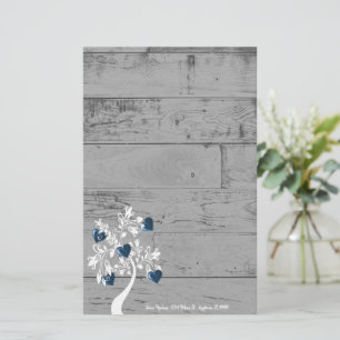 Blauwe hartenboom - Aangepaste kantoorbenodigdhede Briefpapier