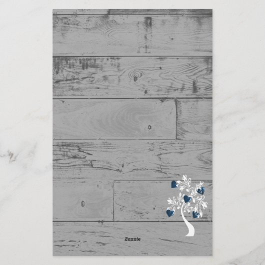 Blauwe hartenboom - Aangepaste kantoorbenodigdhede Briefpapier (Achterkant)