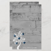 Blauwe hartenboom - Aangepaste kantoorbenodigdhede Briefpapier (Voorkant / Achterkant)