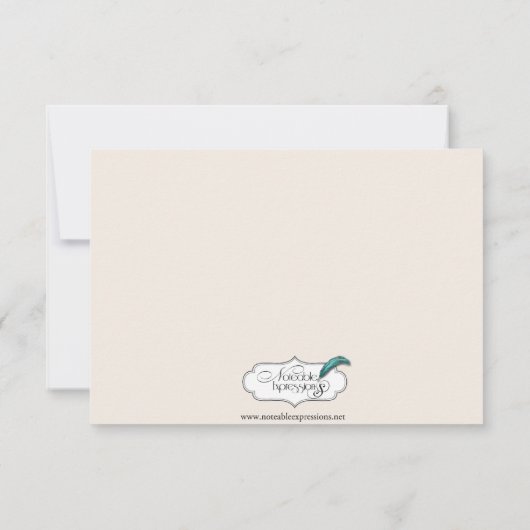 Blauwe hartenboom op Ivory Wedding Rehearsal Dinne Kaart (Achterkant)