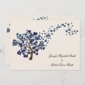 Blauwe hartenboom op uitnodiging van ivoren bruilo (Voorkant / Achterkant)