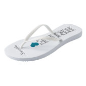 Blauwe hartenbrij teenslippers (Schuin)