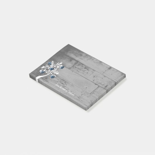 Blauwe hartenstructuur Aangepaste notities Post-it® Notes (Schuin)