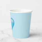 Blauwe hartillustratie papieren bekers (Links)