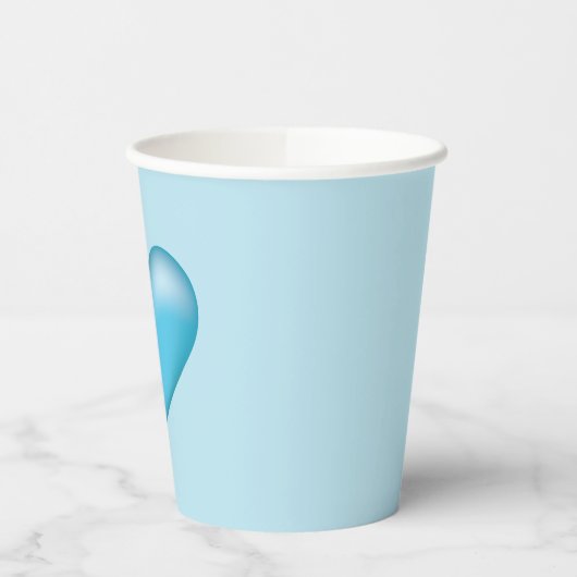 Blauwe hartillustratie papieren bekers (Links)