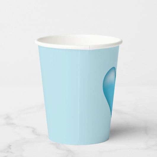 Blauwe hartillustratie papieren bekers (Rechts)