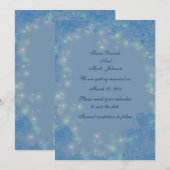Blauwe Hartjes Glitterende Lichten Trouw Opslagber Kaart (Voorkant / Achterkant)