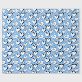 Blauwe Hartjes Inpakpapier (Vlak)