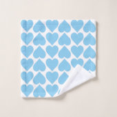 Blauwe Hartjes Patroon, Romantisch, Liefde Bad Handdoek (Wasdoekje)