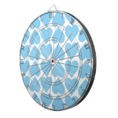 Blauwe Hartjes Patroon, Romantisch, Liefde Dartbord (Voorkant Rechts)